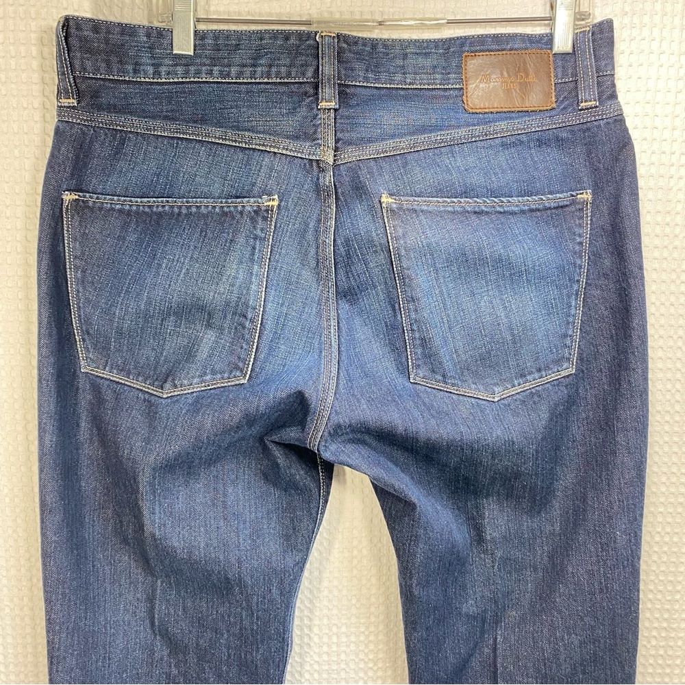 Massimo Dutti Mens Straight Leg Casual Fit Blue Jeans Denim Pants Size 36W 33L